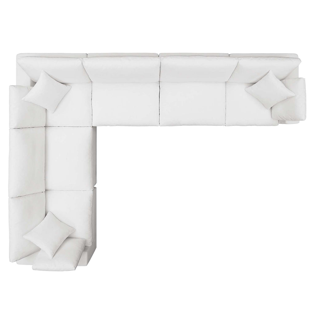 modular 6 Piece Down Filled Overstuffed Sectional Sofa Set