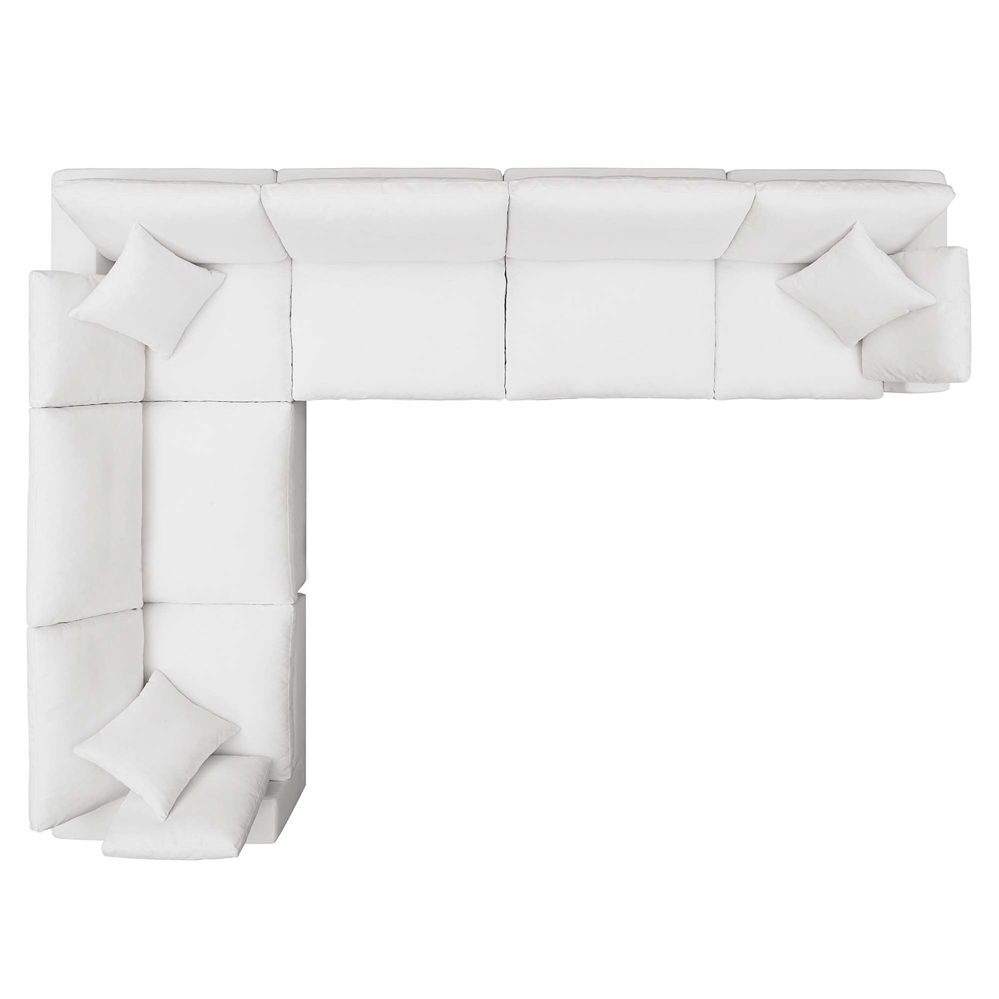 modular 6 Piece Down Filled Overstuffed Sectional Sofa Set