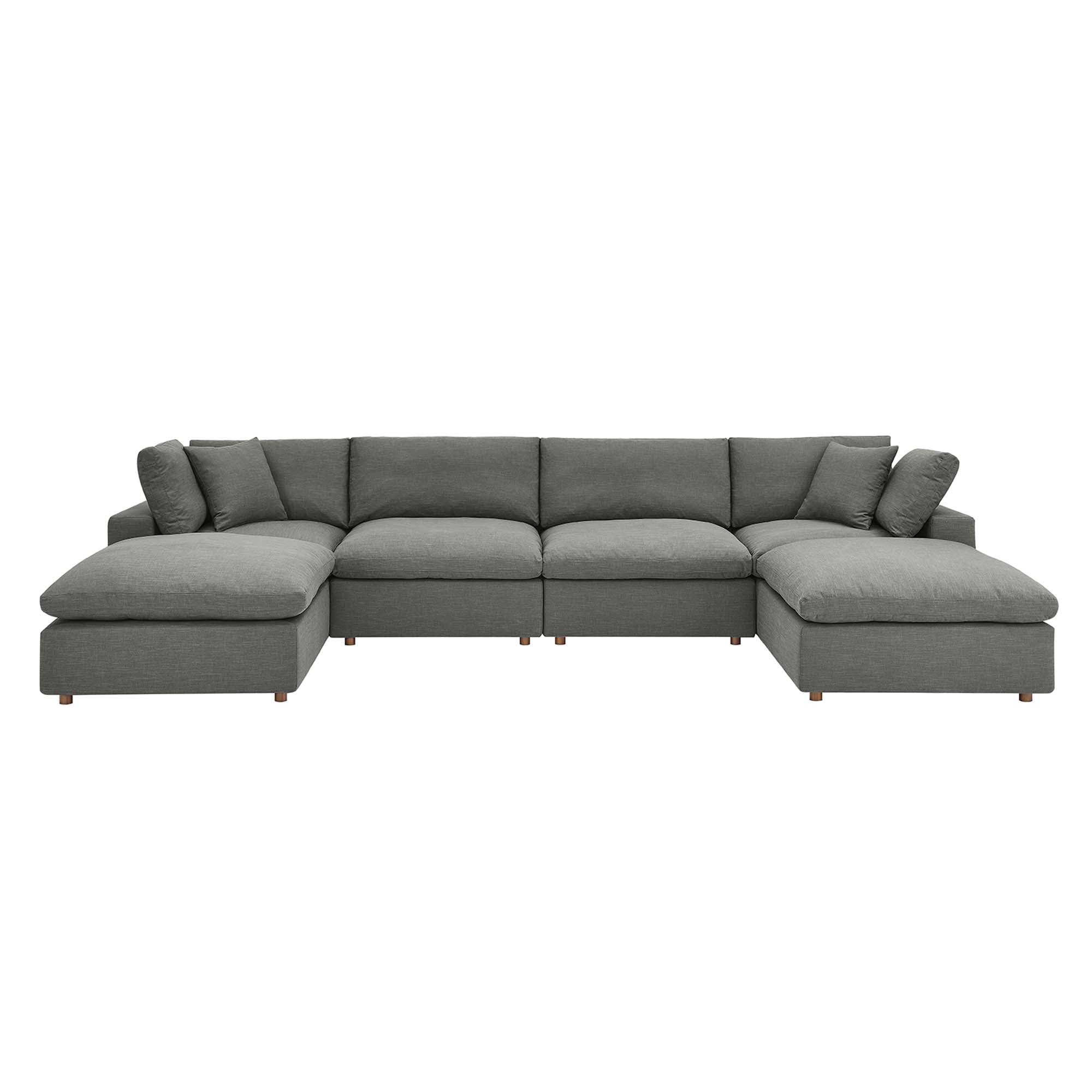 modular 6-Piece Down Filled Overstuffed Sectional Sofa