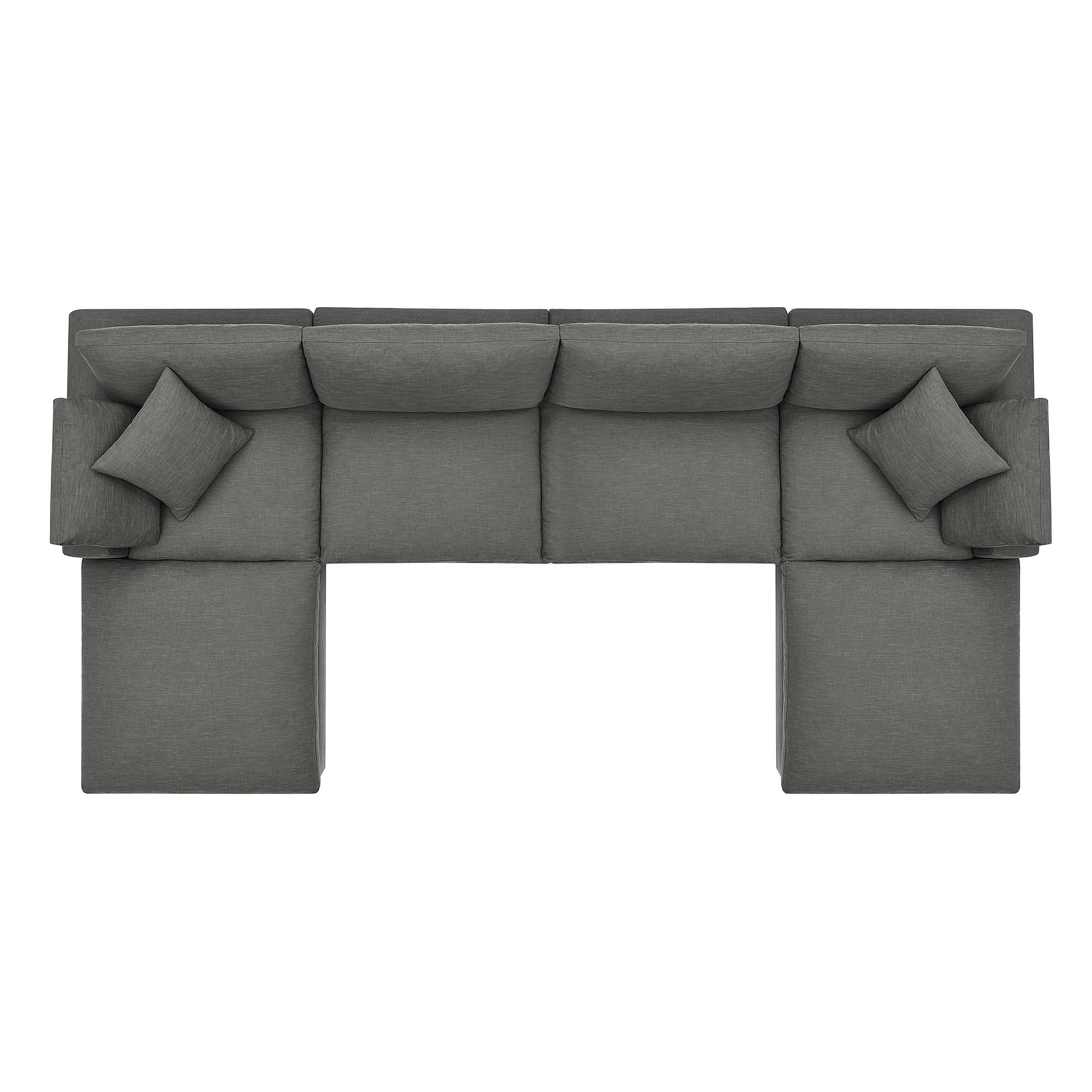modular 6-Piece Down Filled Overstuffed Sectional Sofa