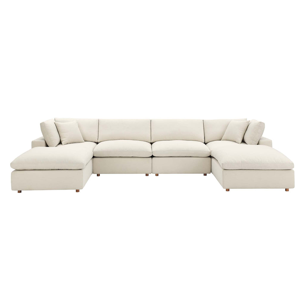 modular 6-Piece Down Filled Overstuffed Sectional Sofa