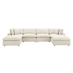 modular 6-Piece Down Filled Overstuffed Sectional Sofa