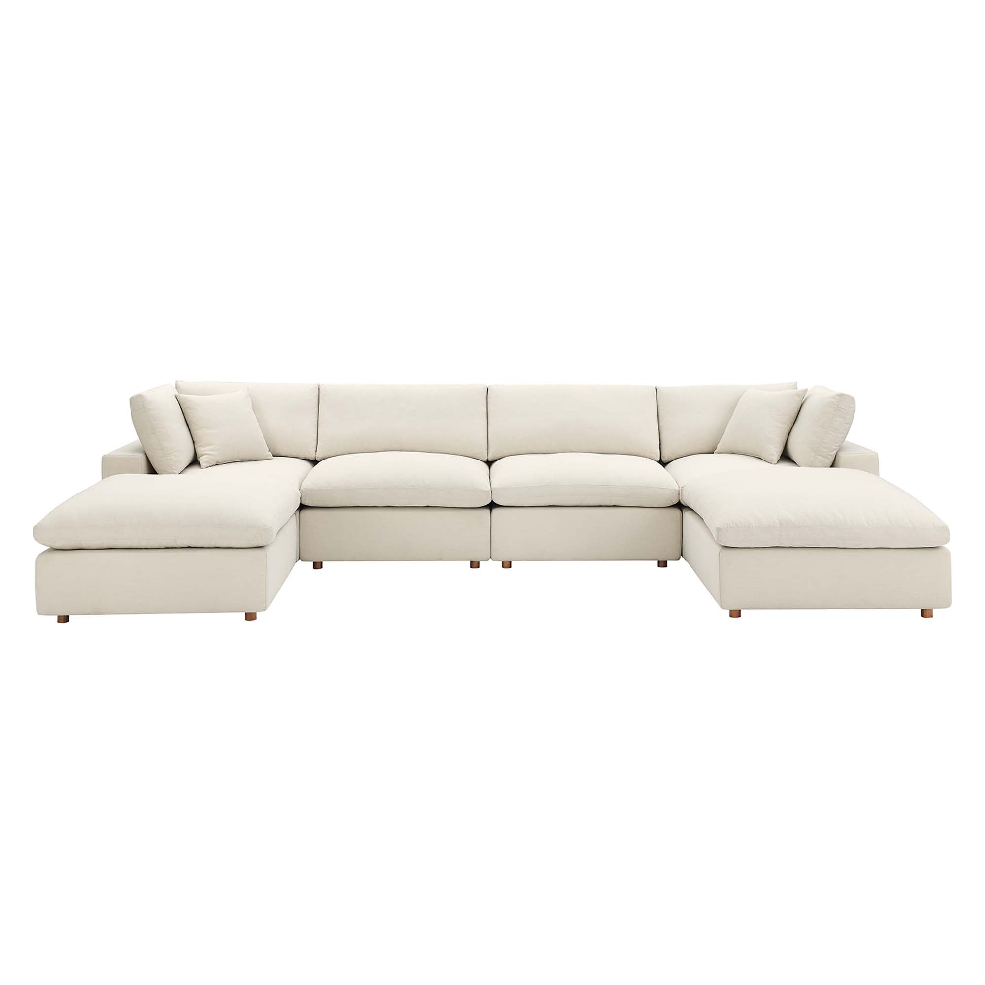 modular 6-Piece Down Filled Overstuffed Sectional Sofa