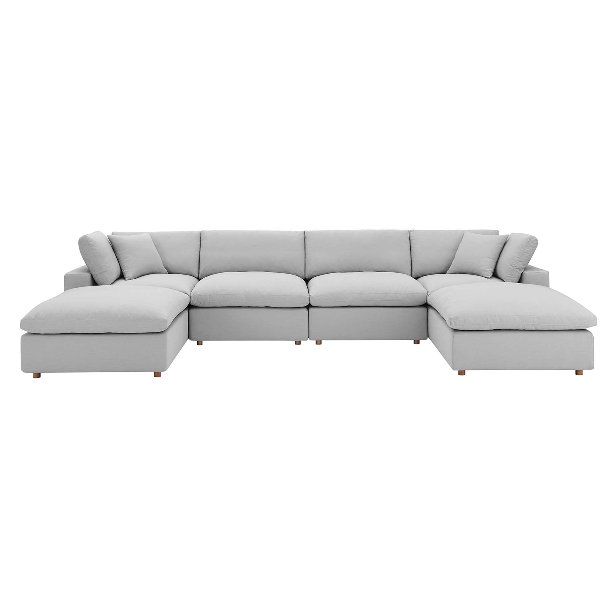 modular 6-Piece Down Filled Overstuffed Sectional Sofa