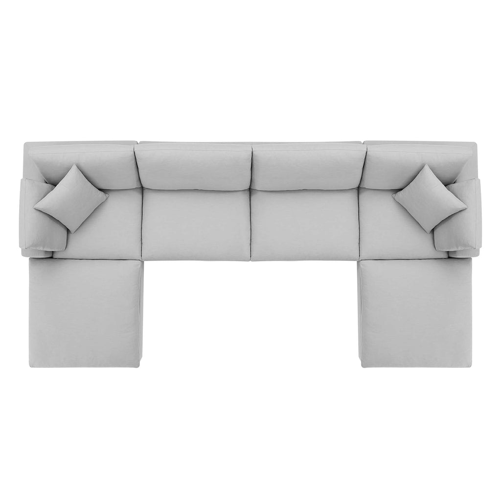 modular 6-Piece Down Filled Overstuffed Sectional Sofa