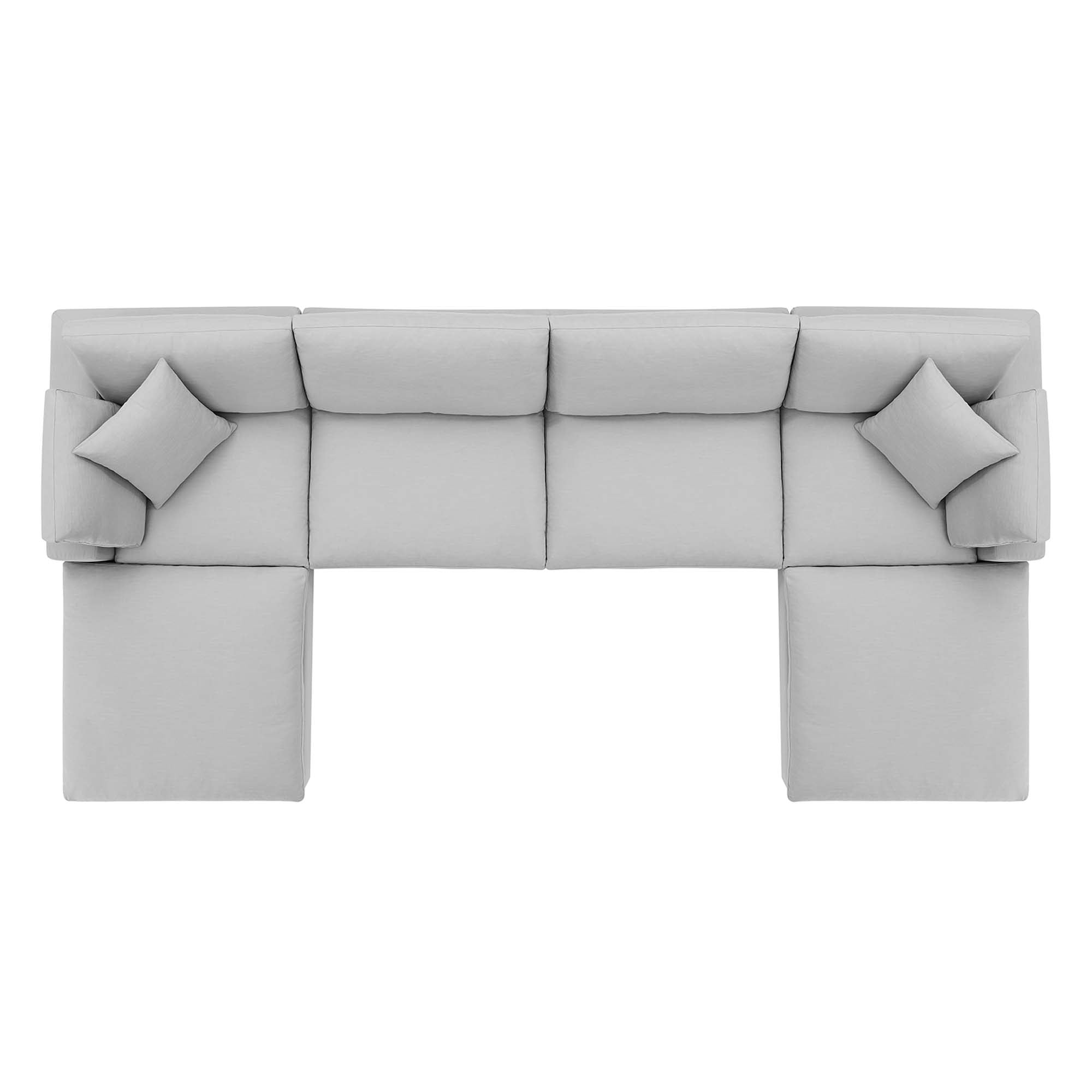 modular 6-Piece Down Filled Overstuffed Sectional Sofa