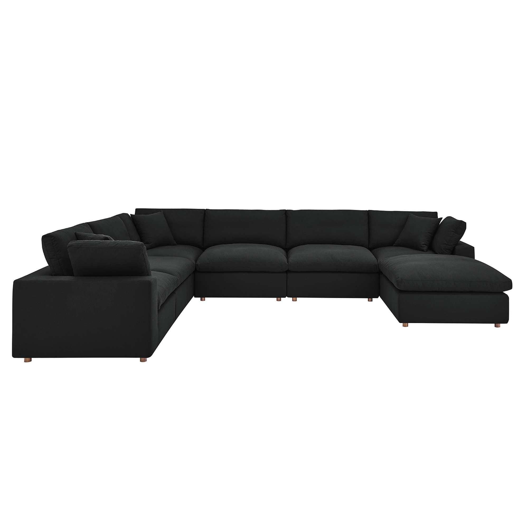 modular 7-Piece Down Filled Overstuffed Sectional Sofa