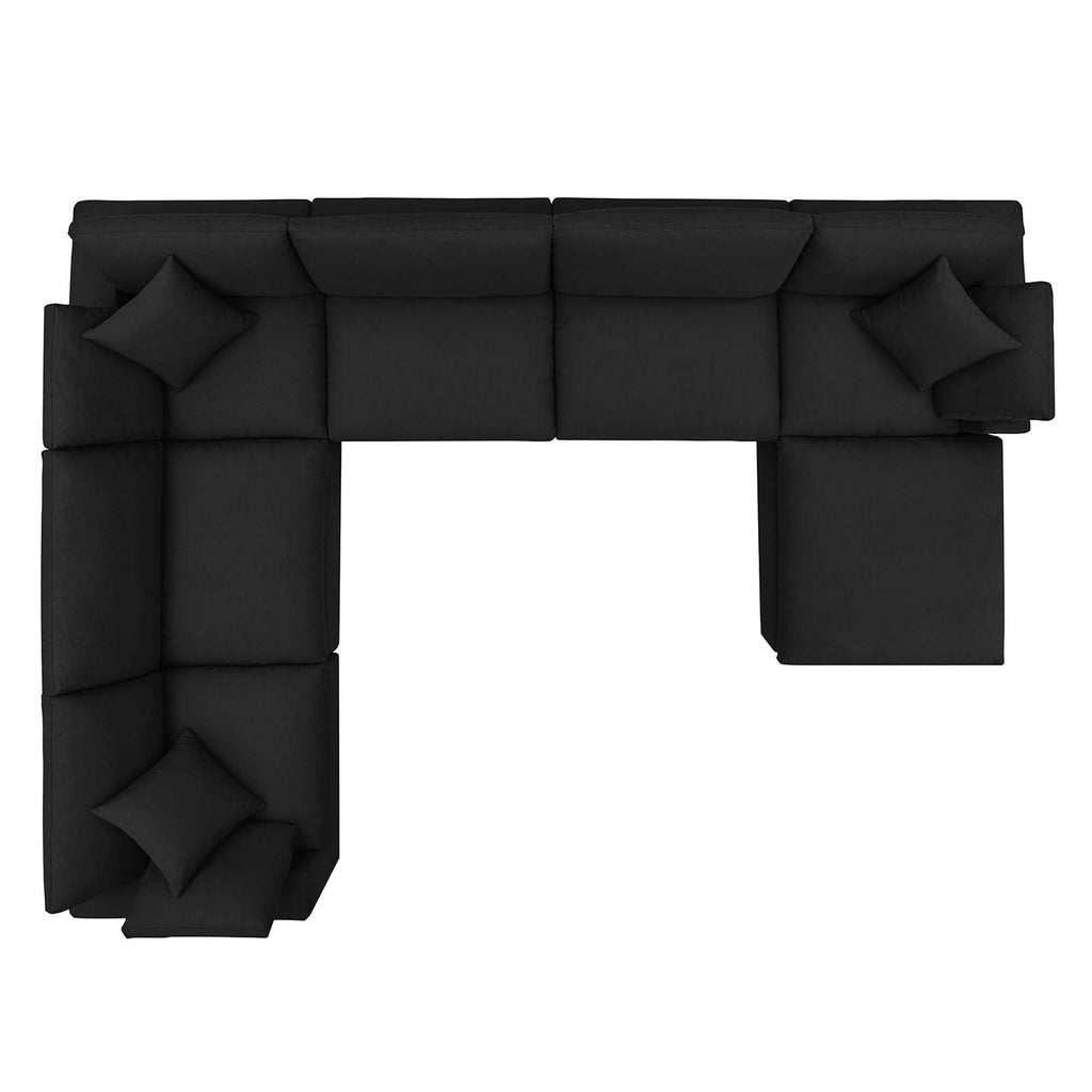 modular 7-Piece Down Filled Overstuffed Sectional Sofa