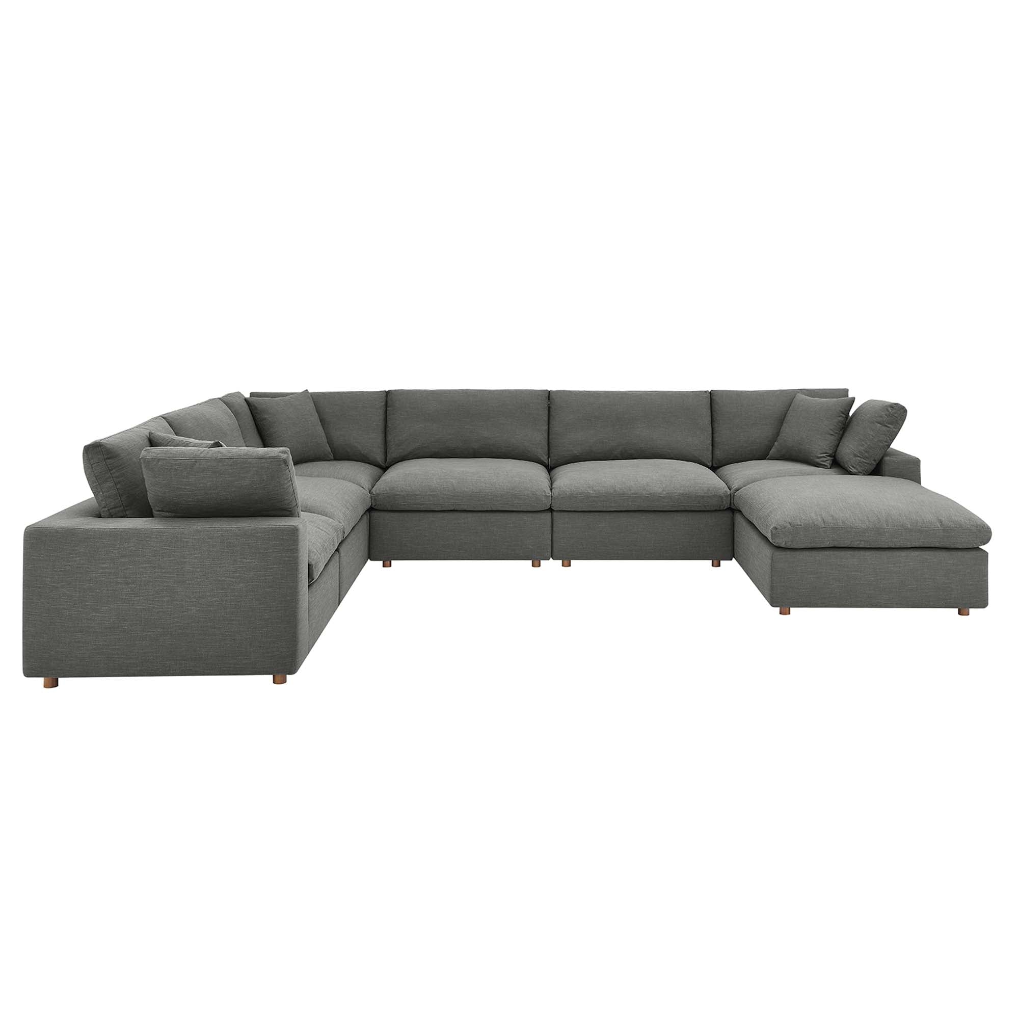 modular 7-Piece Down Filled Overstuffed Sectional Sofa
