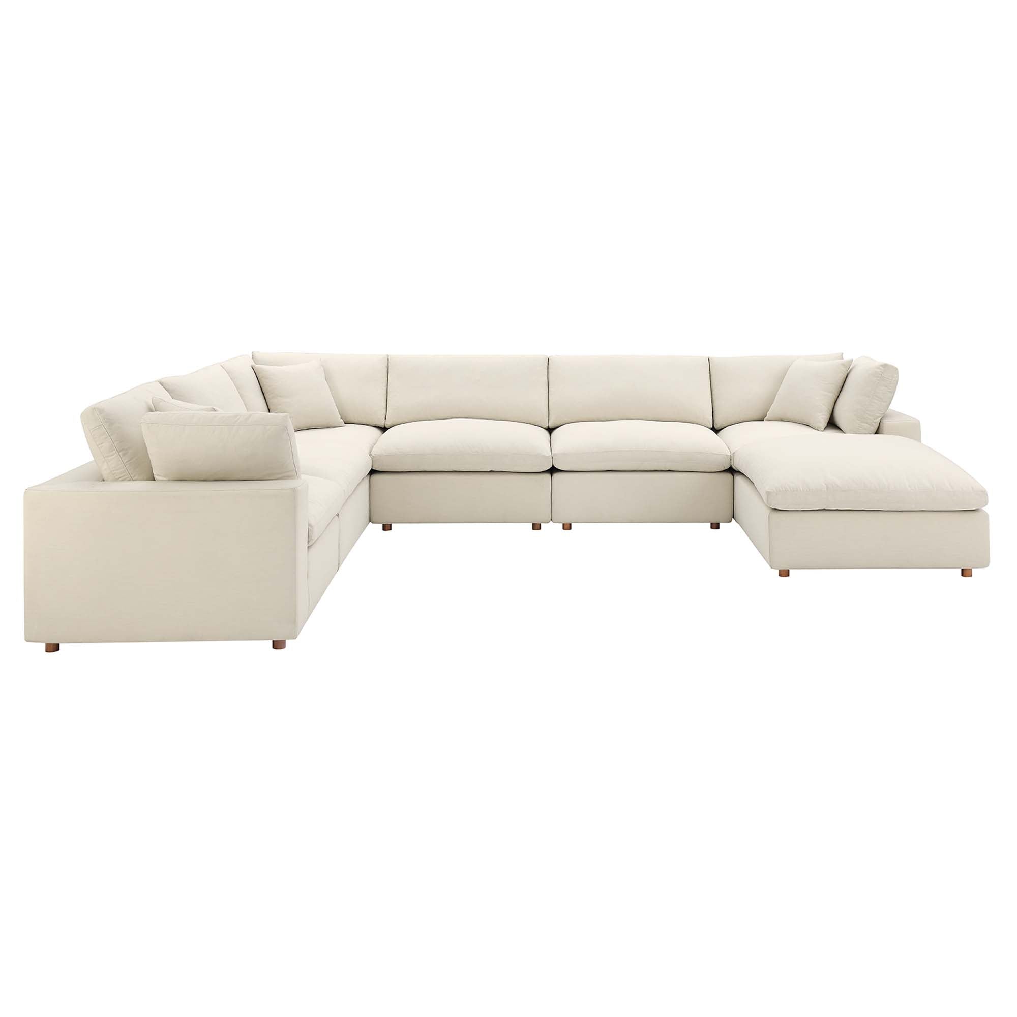 modular 7-Piece Down Filled Overstuffed Sectional Sofa