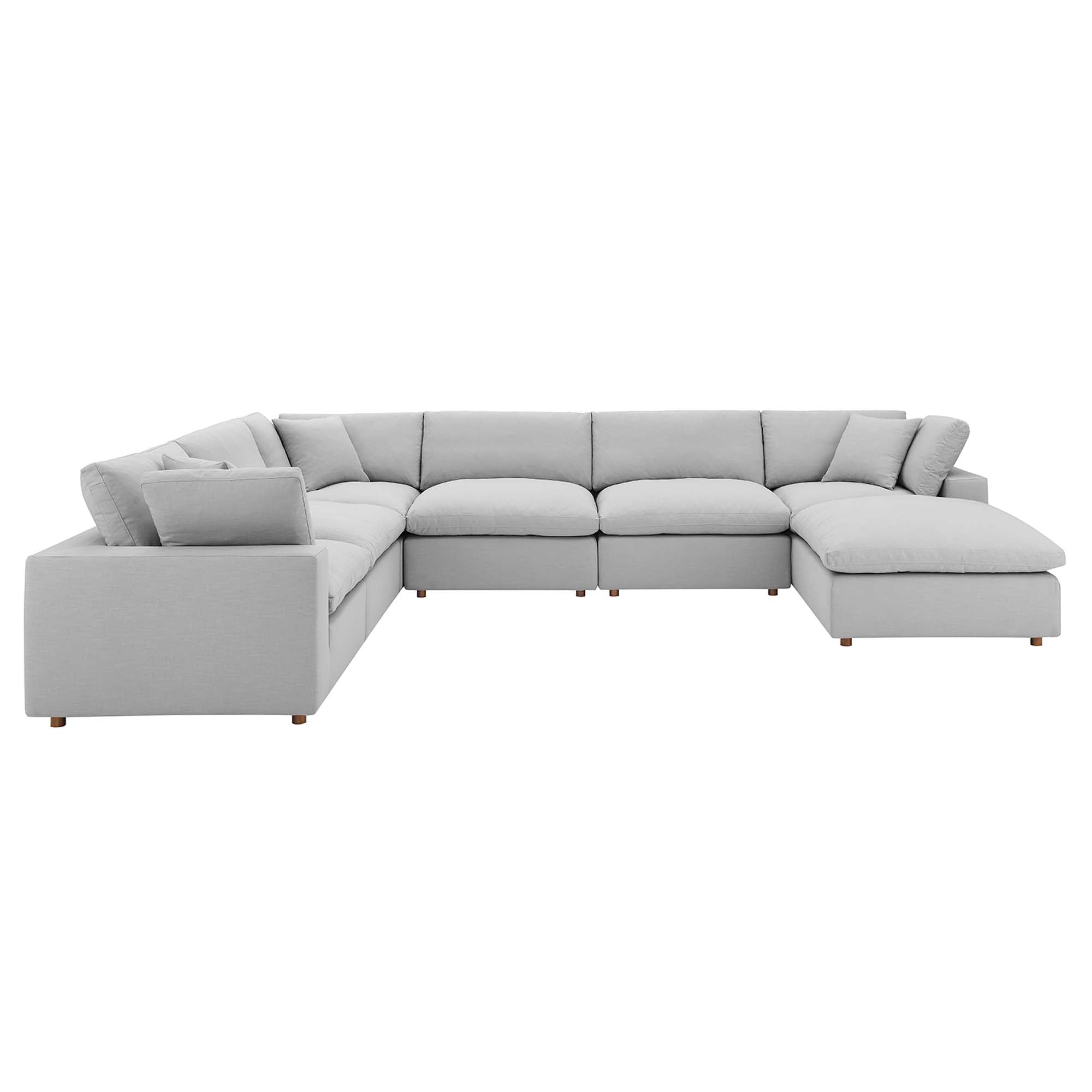 modular 7-Piece Down Filled Overstuffed Sectional Sofa