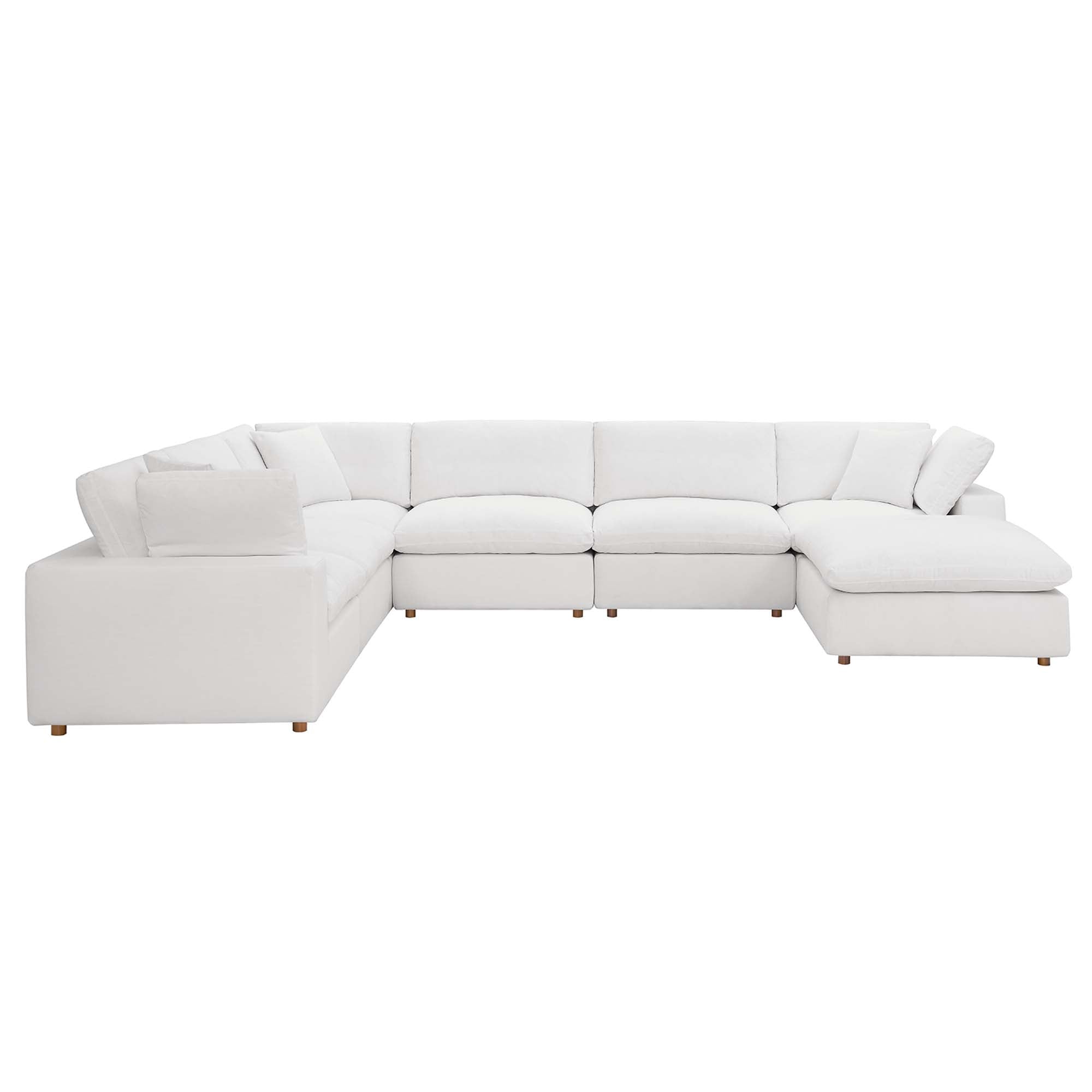 modular 7-Piece Down Filled Overstuffed Sectional Sofa
