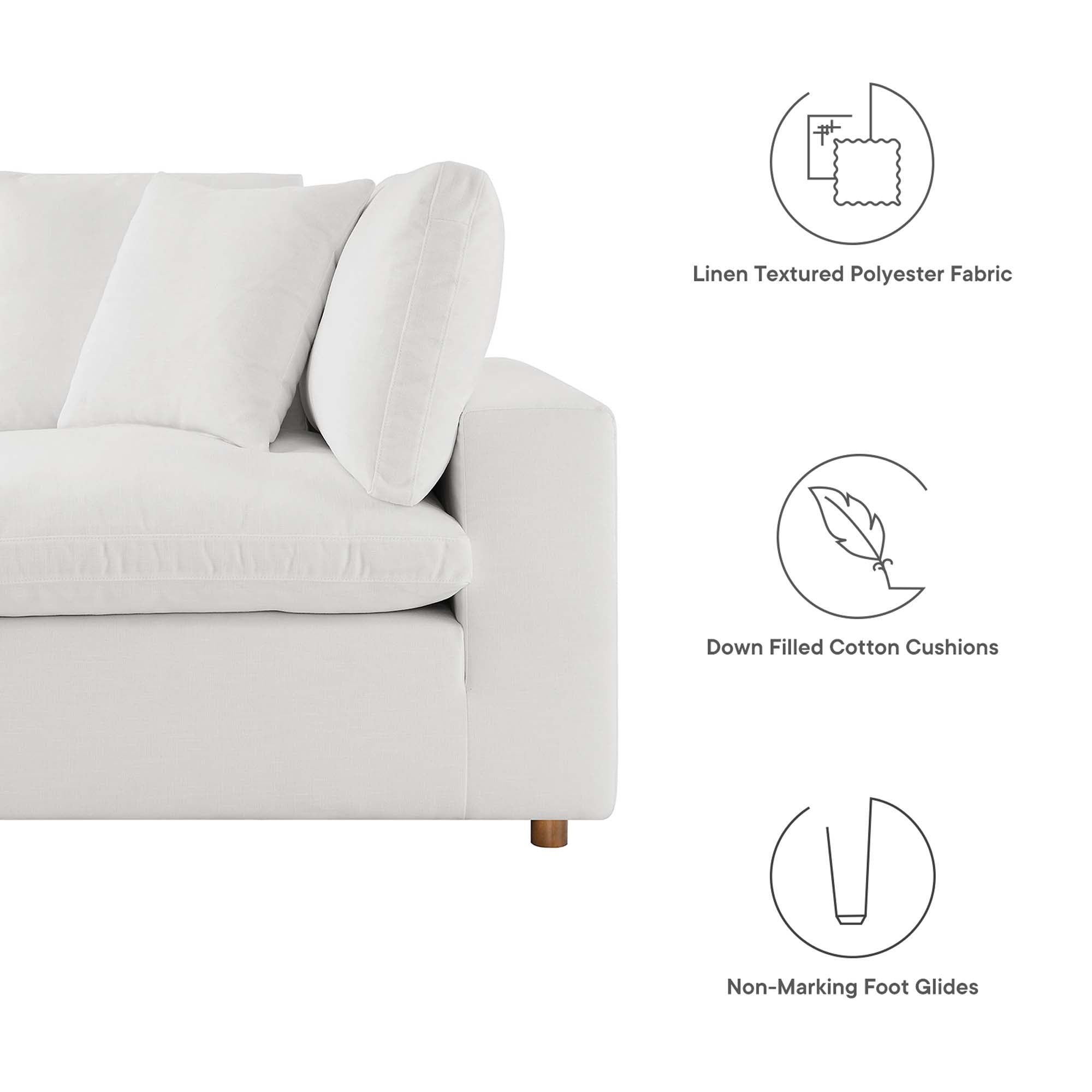 modular 7-Piece Down Filled Overstuffed Sectional Sofa