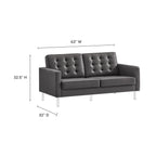 Loft 2-Piece Tufted Vegan Leather Furniture Set
