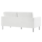 Loft Tufted Vegan Leather Loveseat