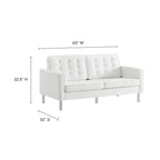 Loft Tufted Vegan Leather Loveseat