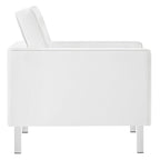 Loft Tufted Vegan Leather Armchair