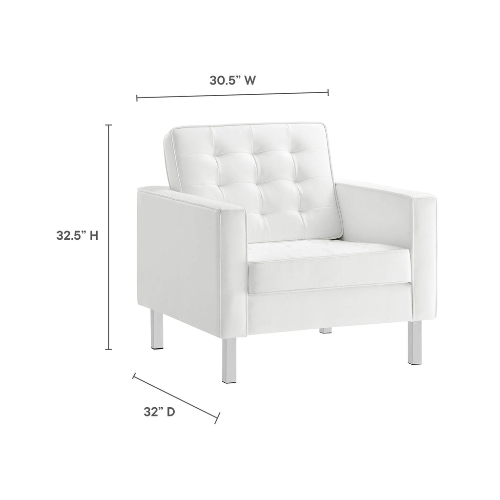 Loft Tufted Vegan Leather Armchairs - Set of 2