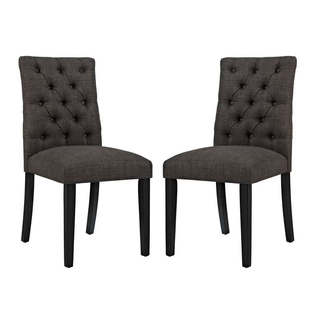 Duchess Fabric Dining Chair Set of 2 - EEI-3474-BRN