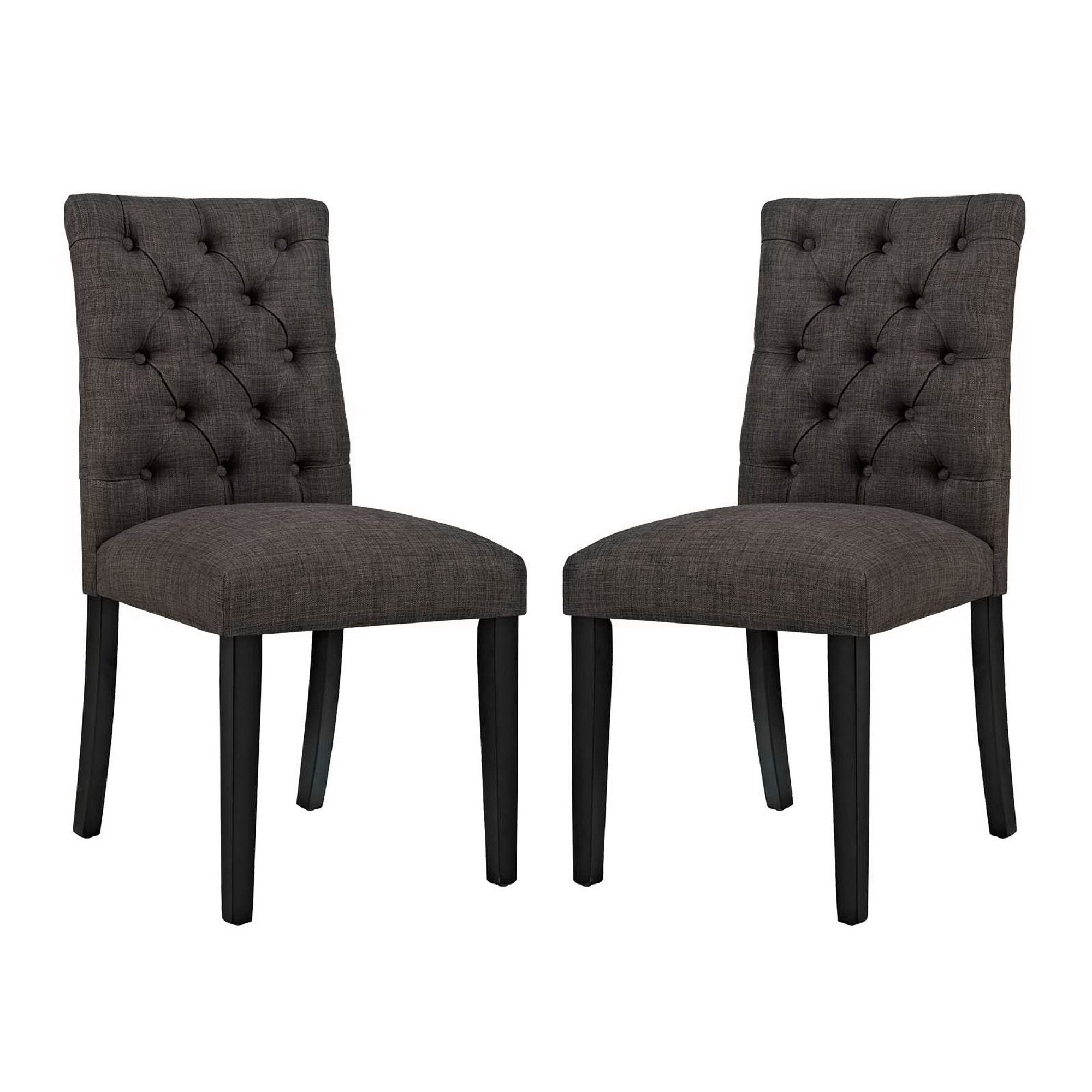 Duchess Fabric Dining Chair Set of 2 - EEI-3474-BRN