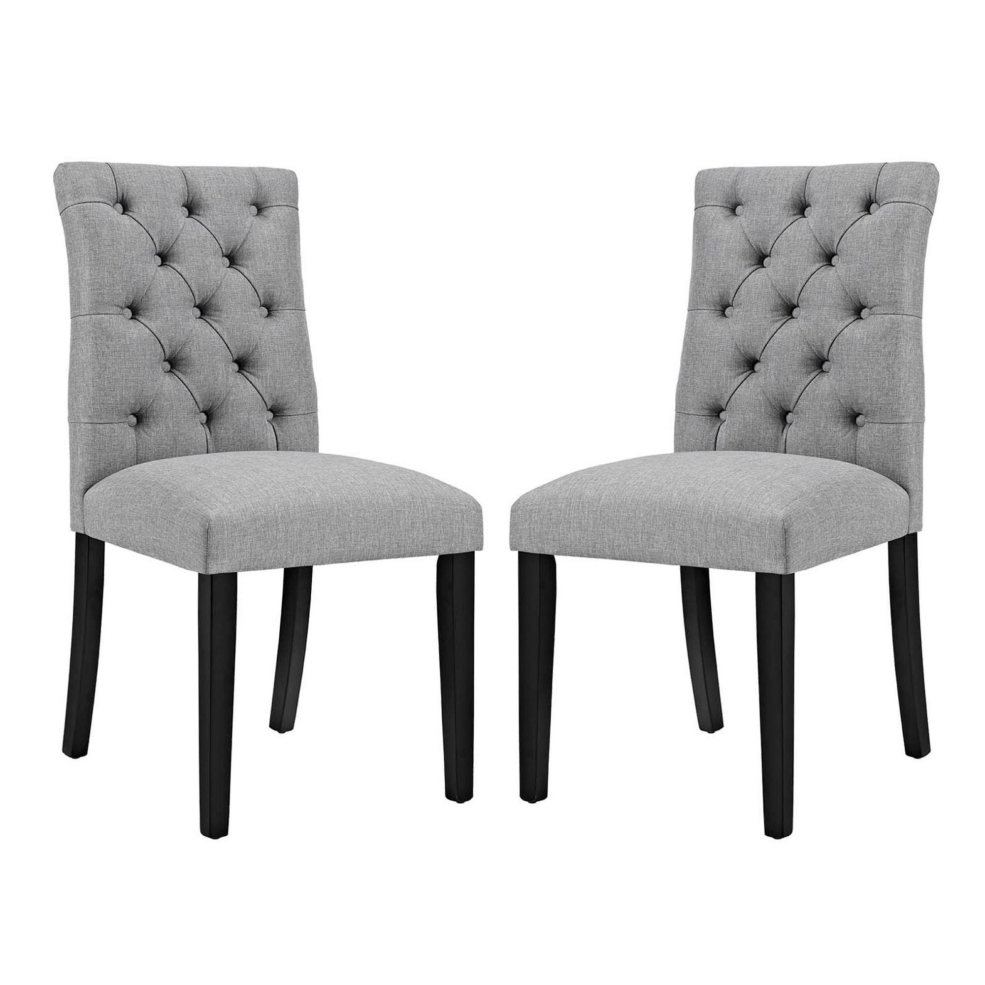 Duchess Fabric Dining Chair Set of 2 - EEI-3474-LGR