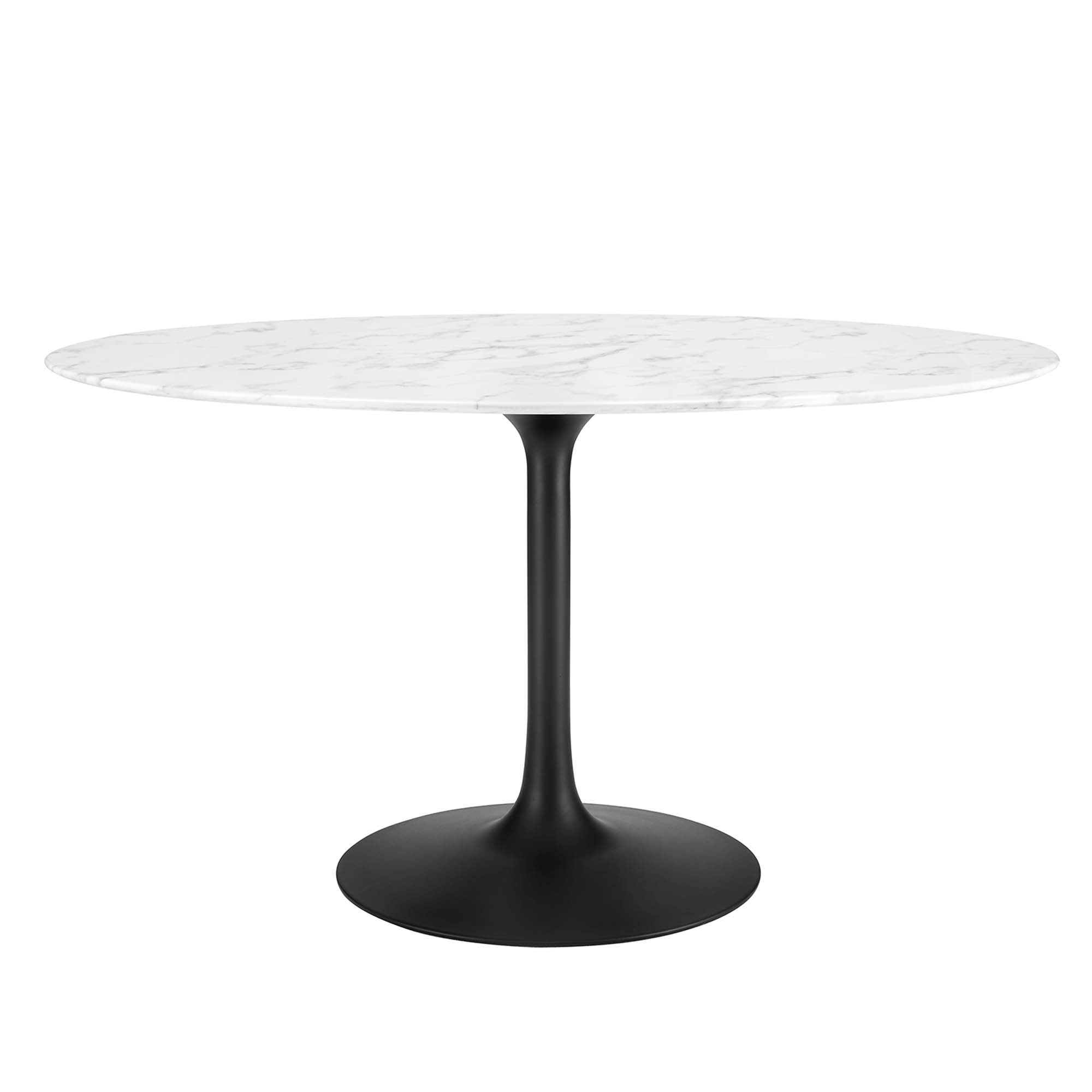 Lippa Oval Artificial Marble Dining Table - EEI-3530-BLK-WHI