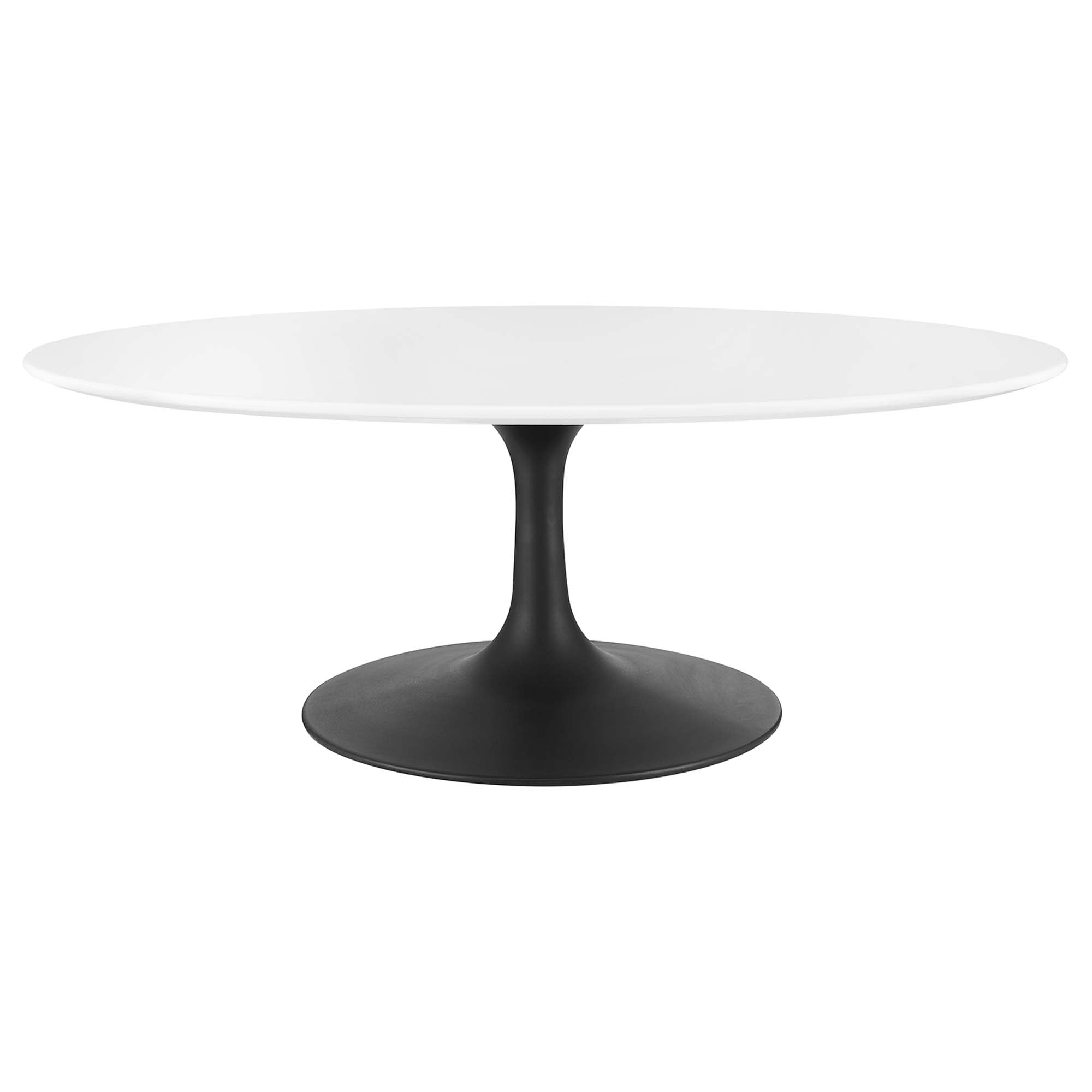 Lippa Oval Wood Coffee Table - EEI-3533-BLK-WHI