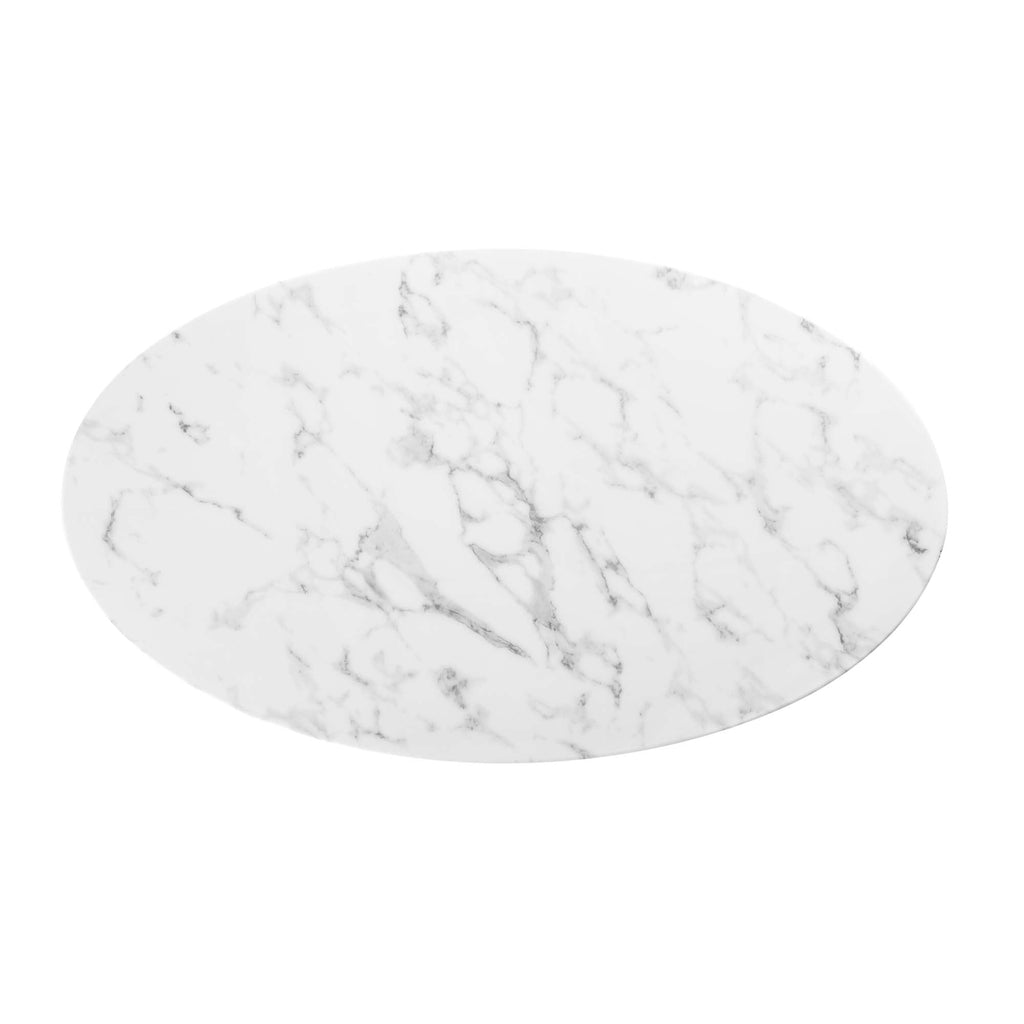 Lippa Oval Artificial Marble Coffee Table
