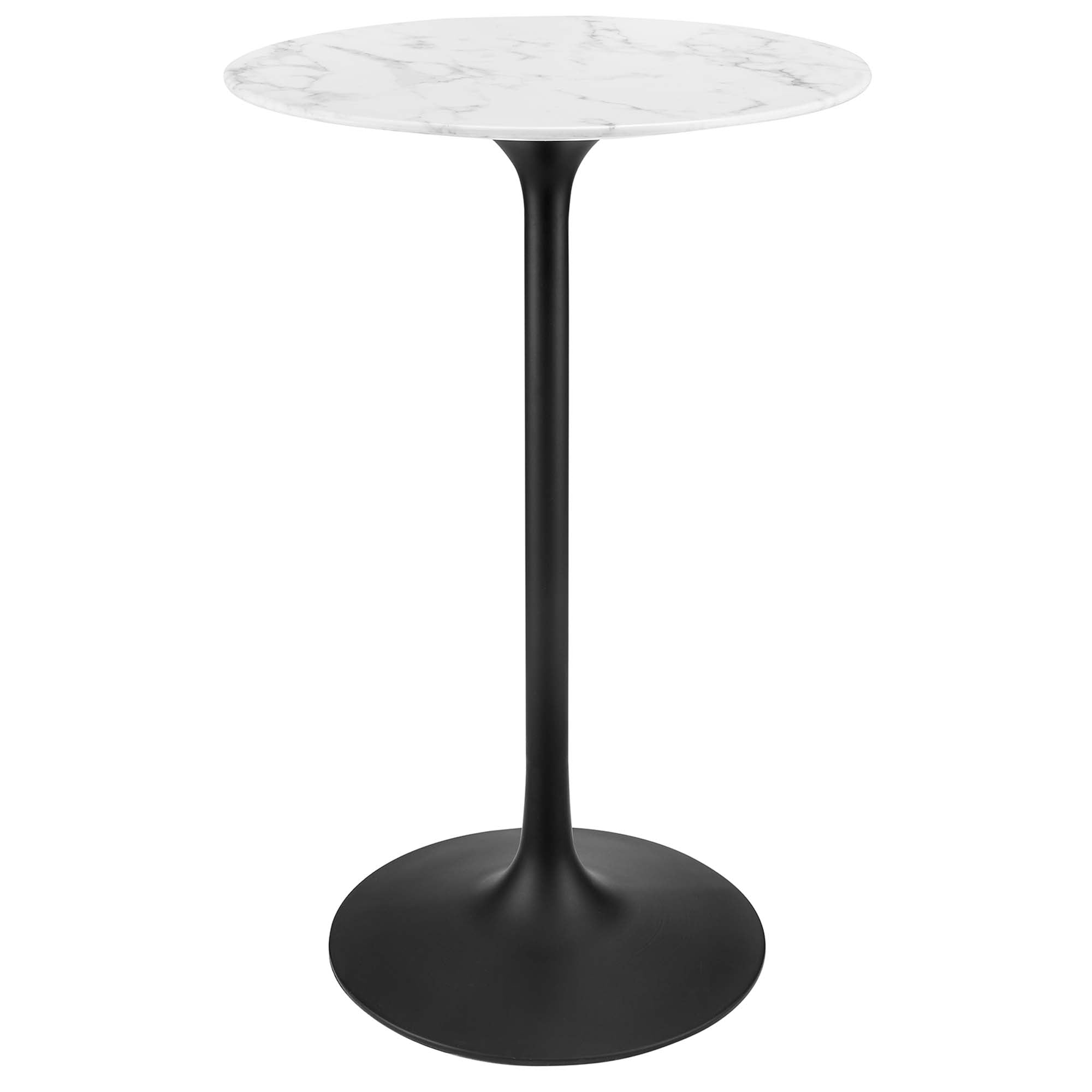 Lippa Round Artificial Marble Bar Table - EEI-3547-BLK-WHI
