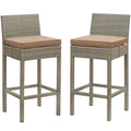 Conduit Outdoor Wicker Rattan Bar Stool Set of 2