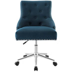 Regent Tufted Button Swivel Upholstered Fabric Office Chair
