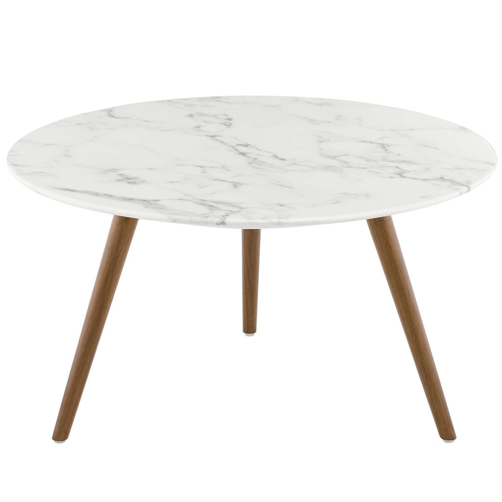 Lippa Round Artificial Marble Coffee Table with Tripod Base