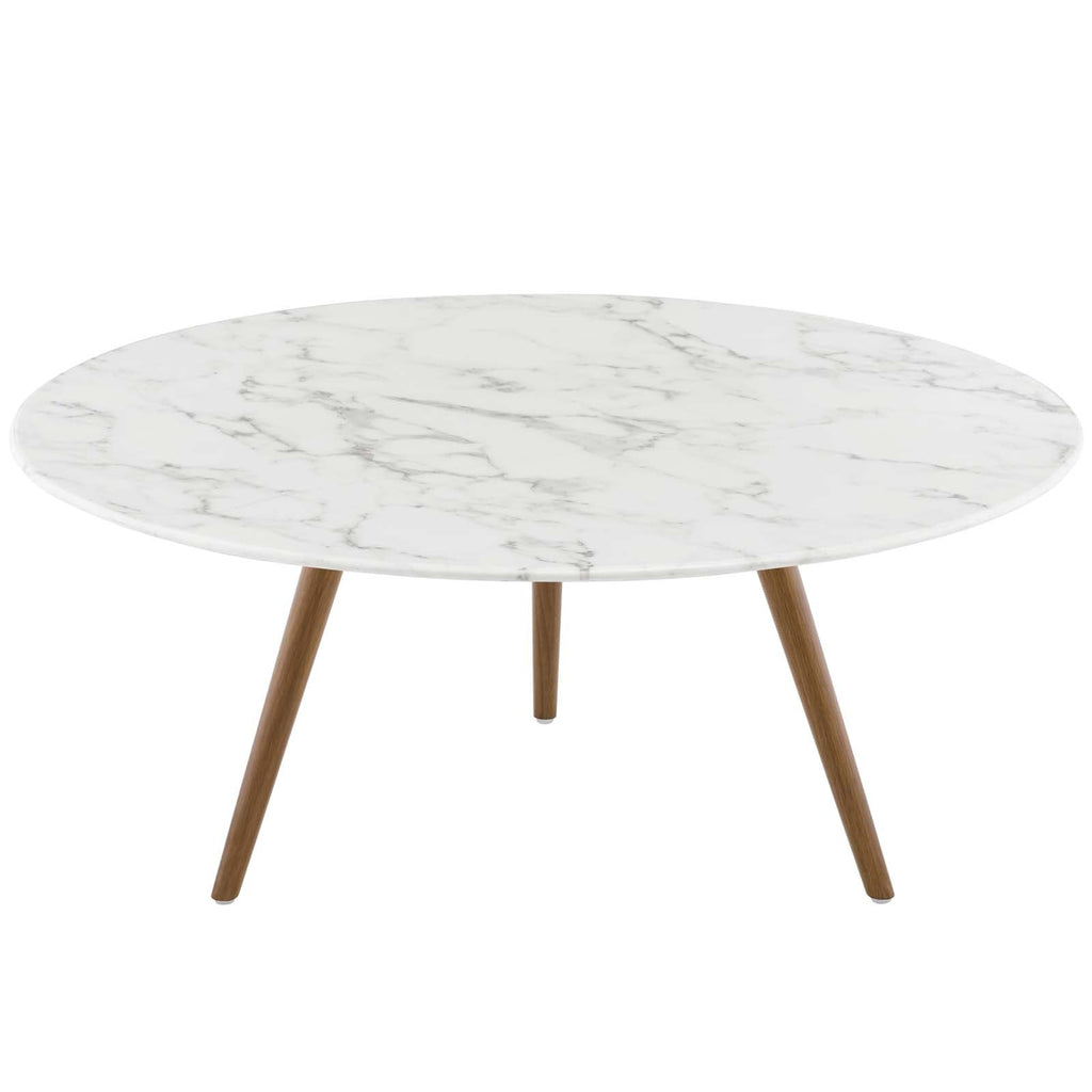 Lippa Round Artificial Marble Coffee Table with Tripod Base