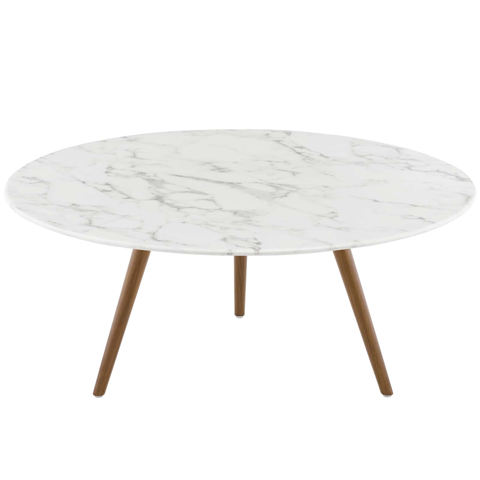 Lippa Round Artificial Marble Coffee Table with Tripod Base