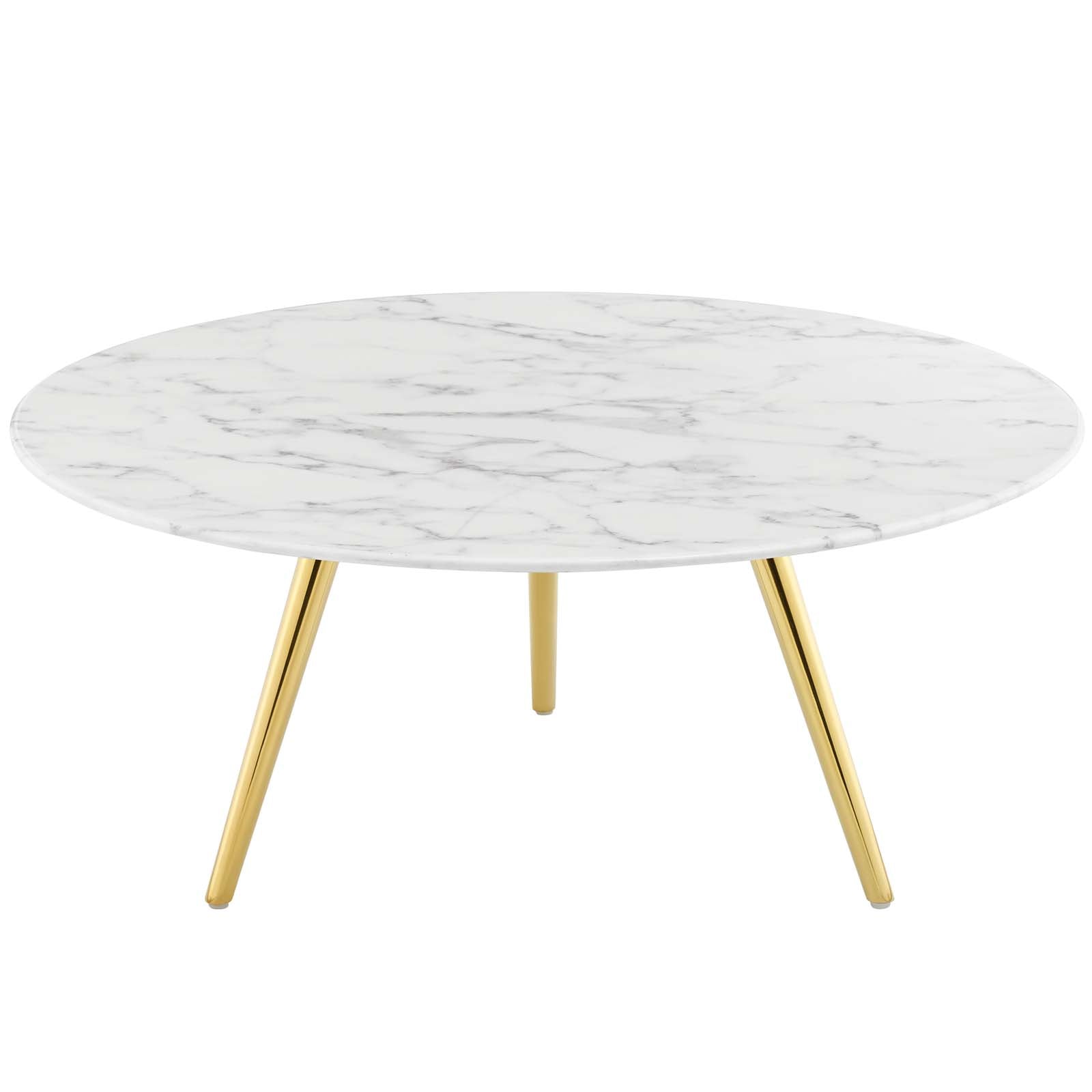 Lippa Round Artificial Marble Coffee Table with Tripod Base
