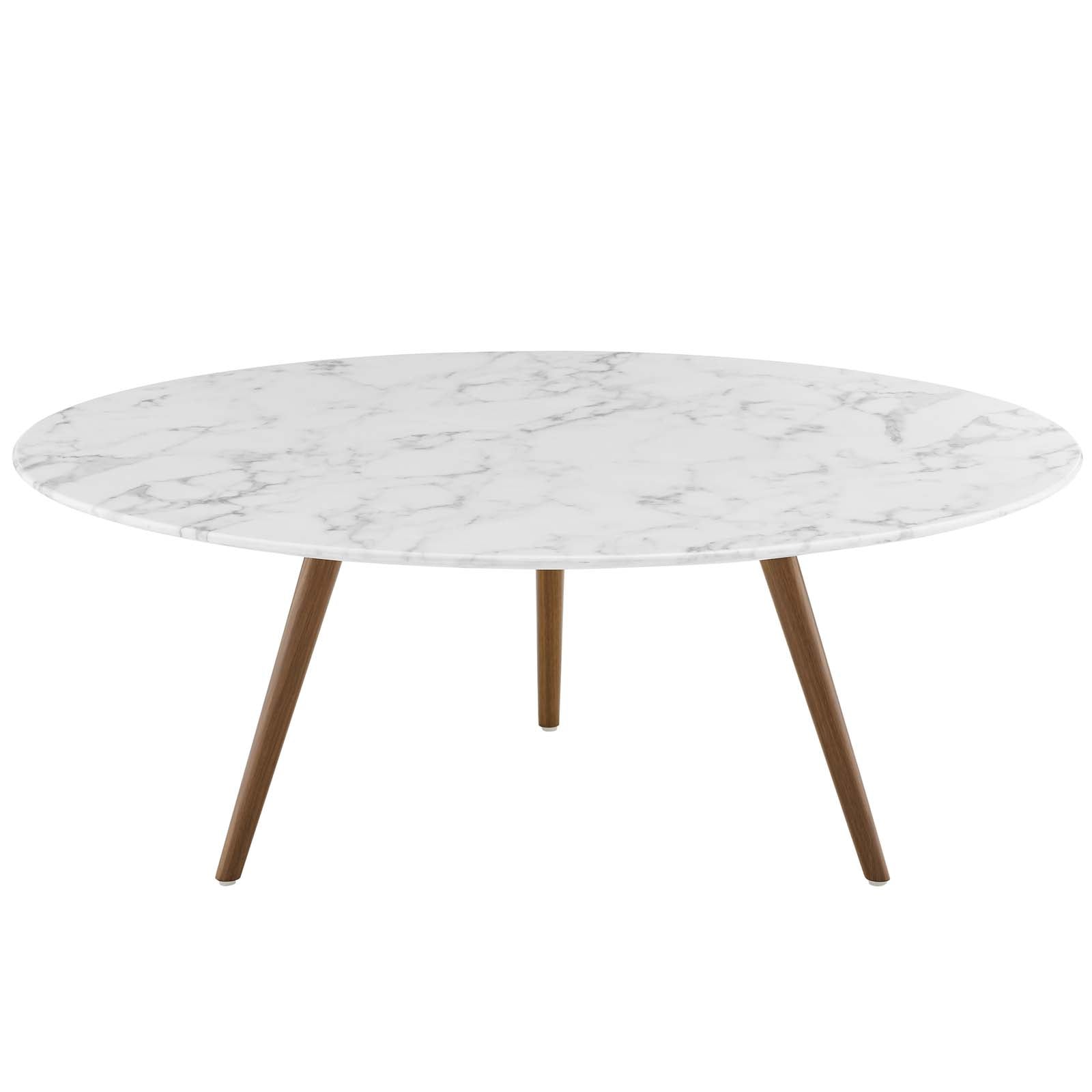 Lippa Round Artificial Marble Coffee Table with Tripod Base