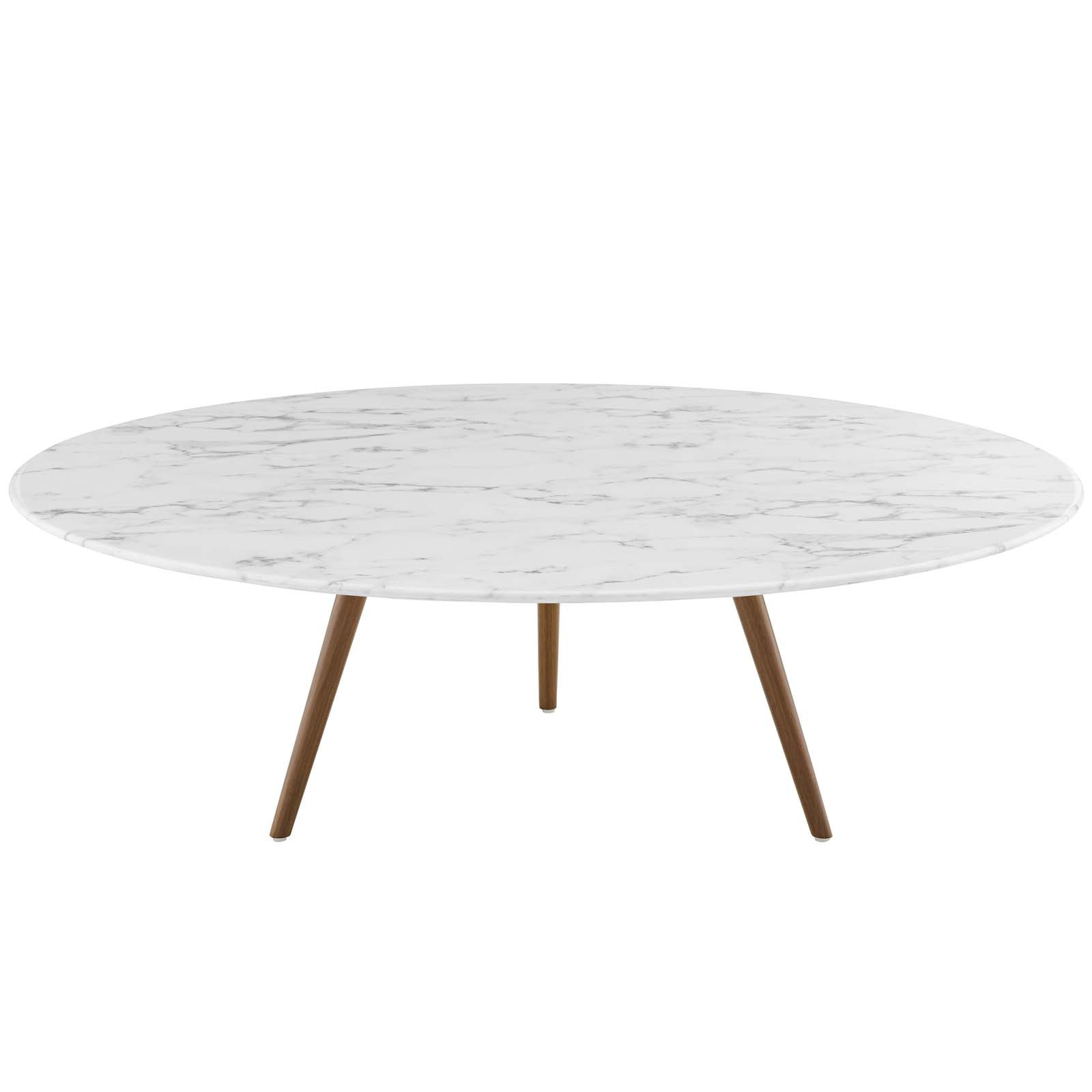 Lippa Round Artificial Marble Coffee Table with Tripod Base
