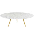 Lippa Round Artificial Marble Coffee Table with Tripod Base