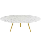 Lippa Round Artificial Marble Coffee Table with Tripod Base