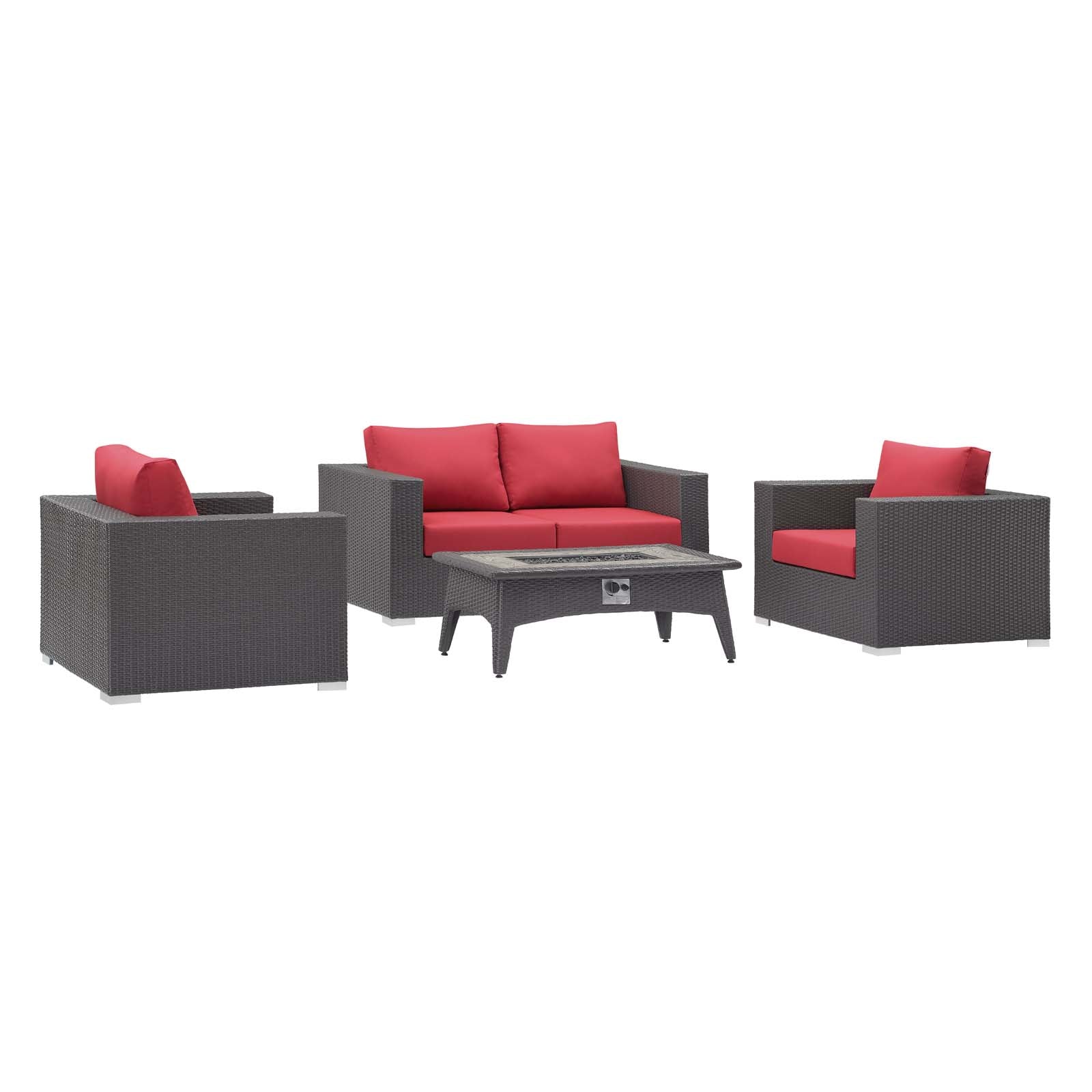 outdoor 4 Piece Set Outdoor Patio with Fire Pit