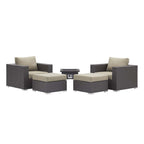 outdoor 5 Piece Set Outdoor Patio with Fire Pit