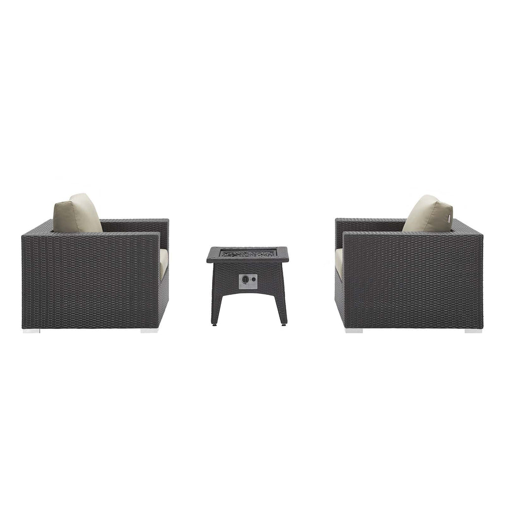 outdoor 3 Piece Set Outdoor Patio with Fire Pit