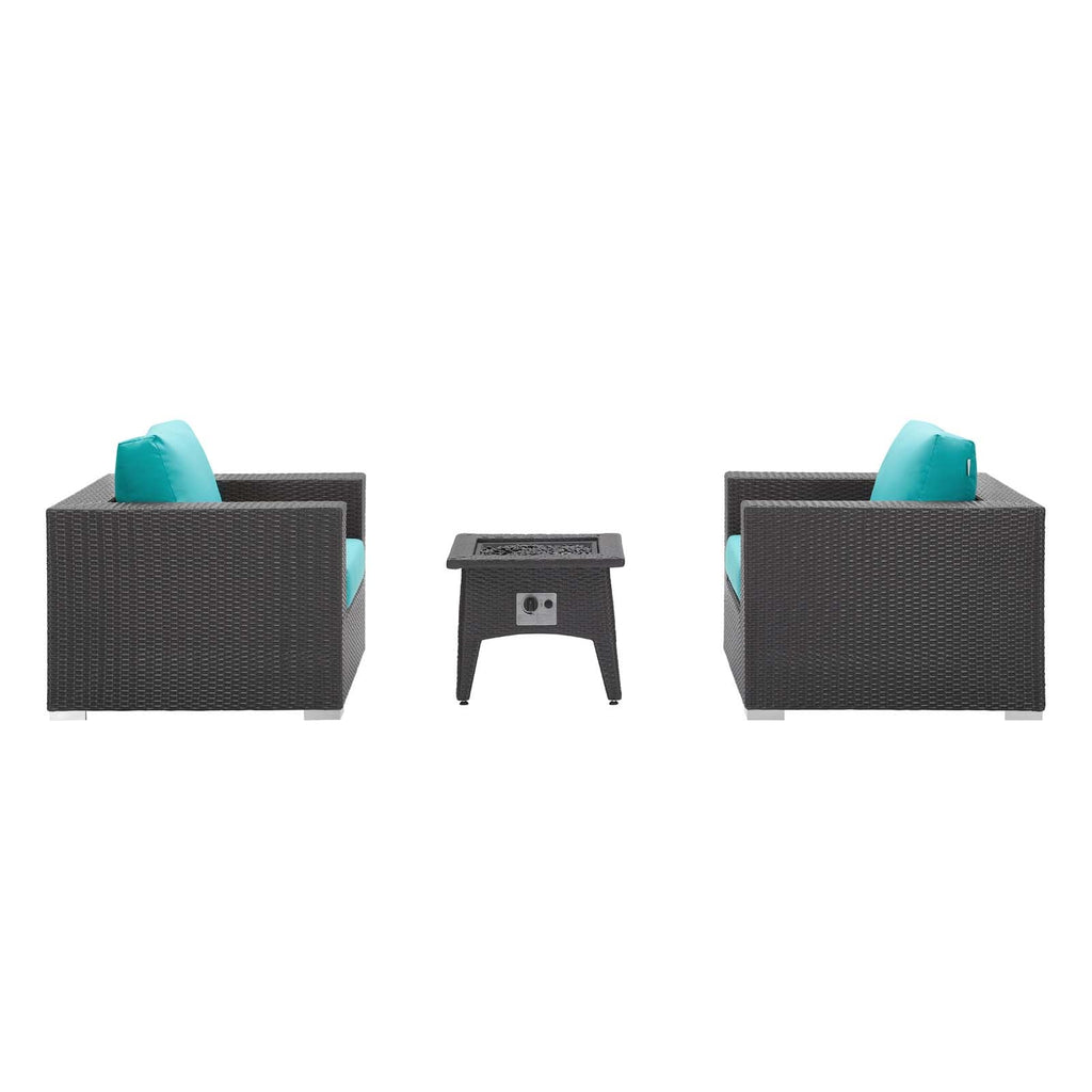 outdoor 3 Piece Set Outdoor Patio with Fire Pit
