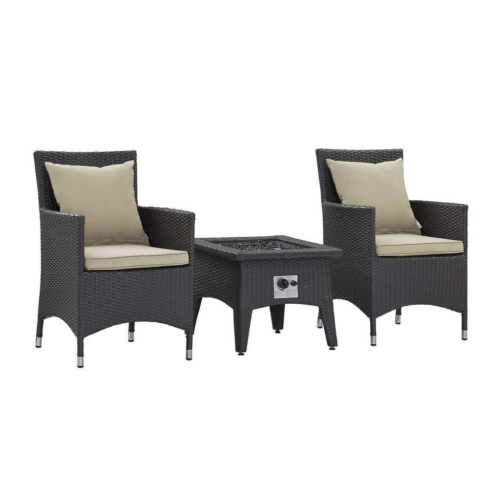 outdoor 3 Piece Set Outdoor Patio with Fire Pit