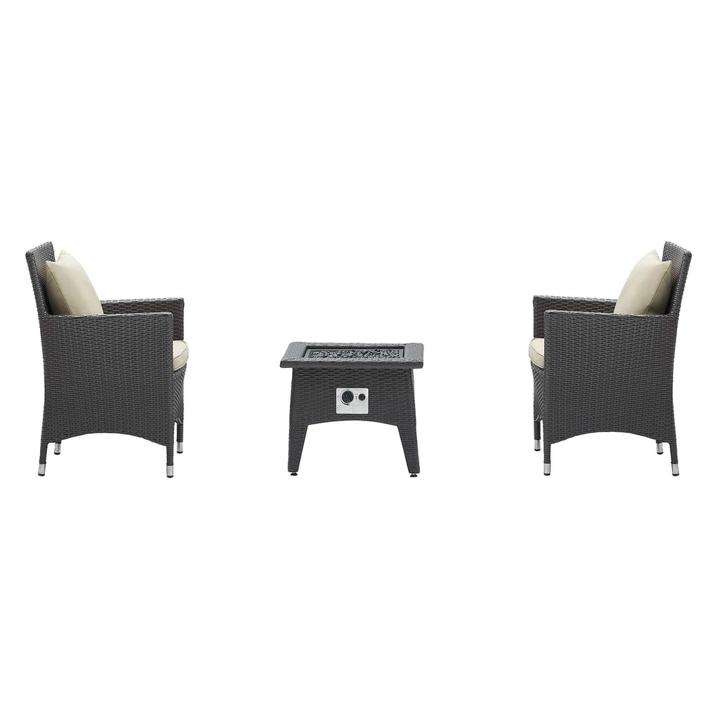 outdoor 3 Piece Set Outdoor Patio with Fire Pit