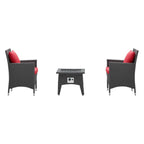 outdoor 3 Piece Set Outdoor Patio with Fire Pit