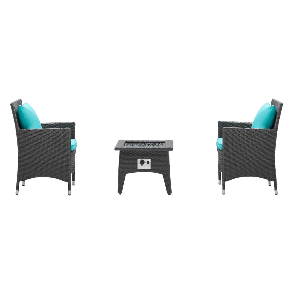 outdoor 3 Piece Set Outdoor Patio with Fire Pit