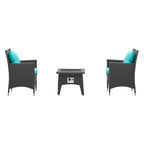 outdoor 3 Piece Set Outdoor Patio with Fire Pit