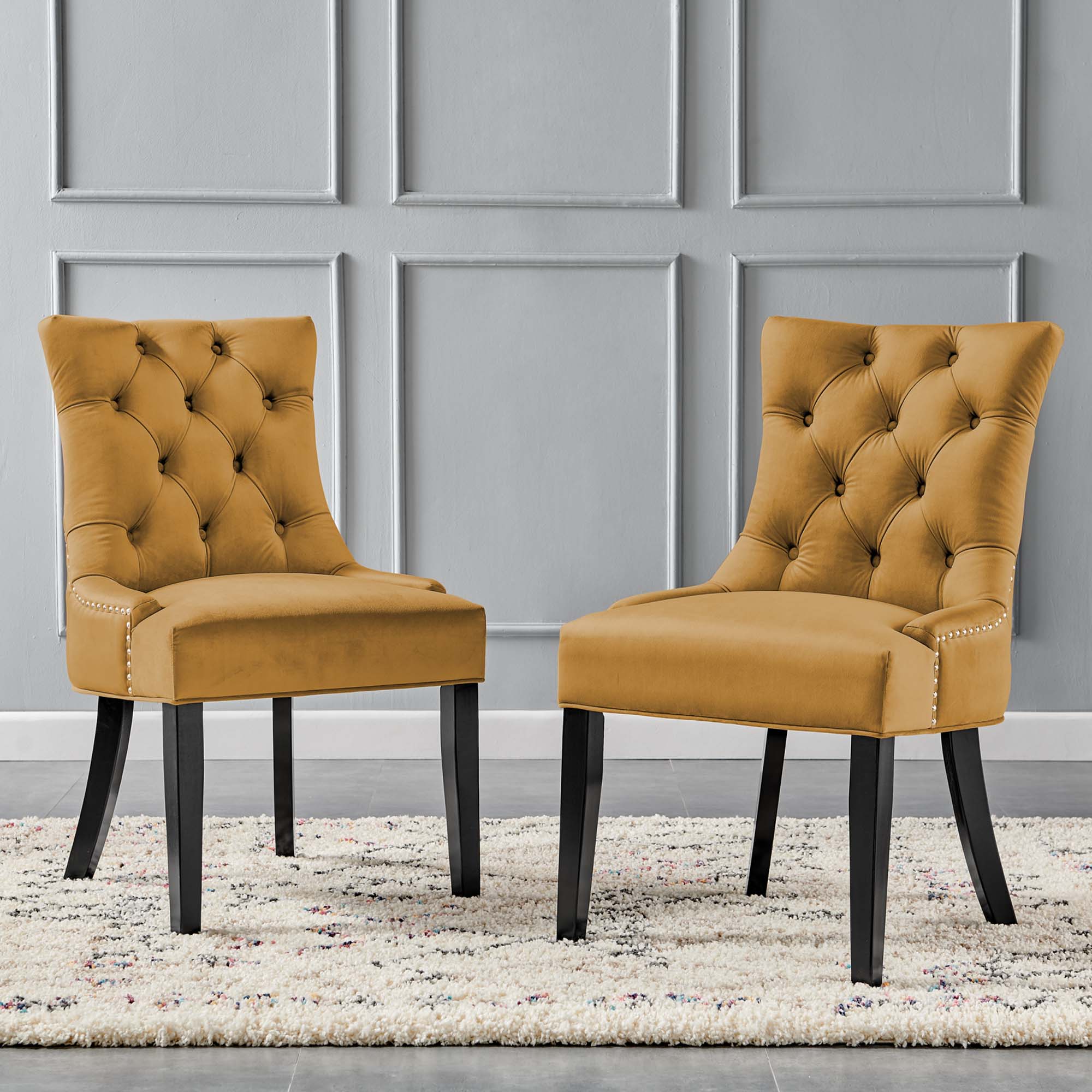 Regent Tufted Performance Velvet Dining Side Chairs - Set of 2