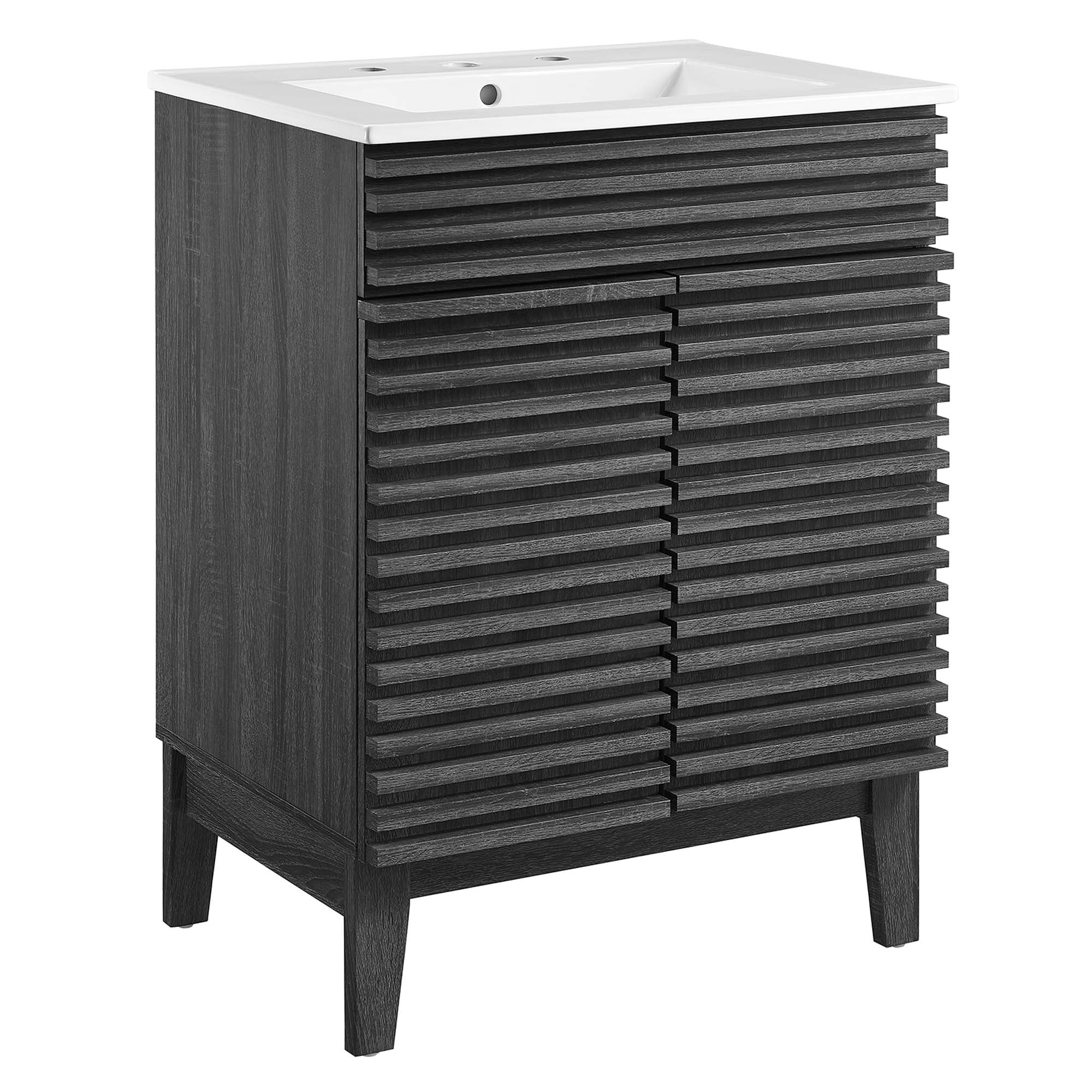 Render 18" and 24" Bathroom Vanities with White Basin Included - EEI-3860-CHA-WHI